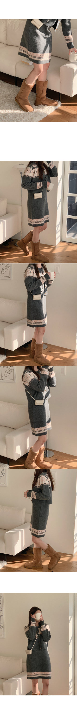 Winter version: Stylish dress with snowflake pattern