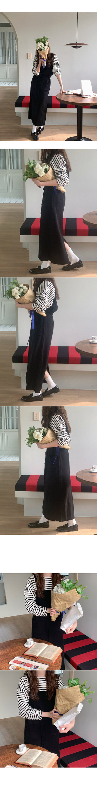 Knit long camisole dress