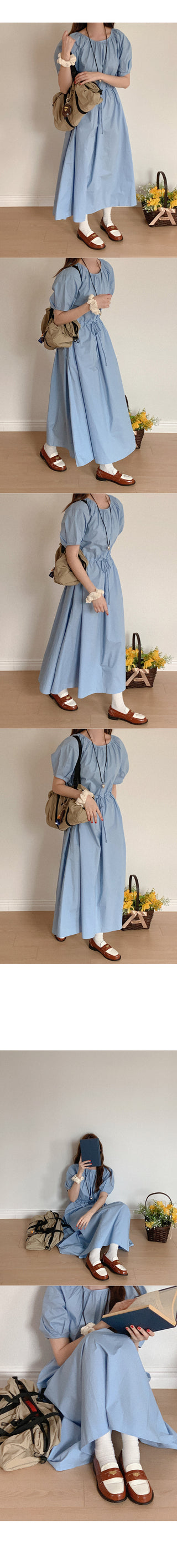 Cotton puff string dress