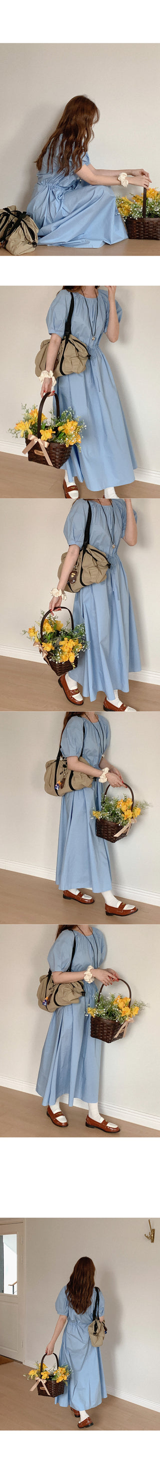 Cotton puff string dress