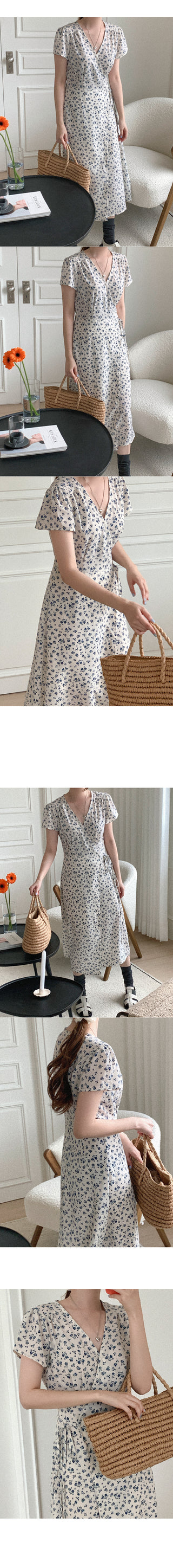 Flower Wrap Long Dress