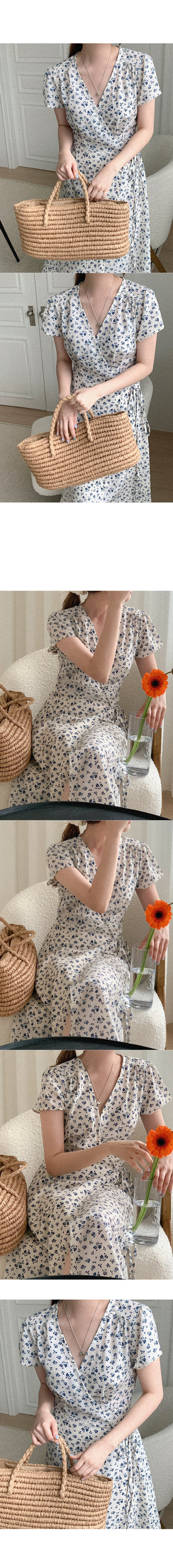 Flower Wrap Long Dress
