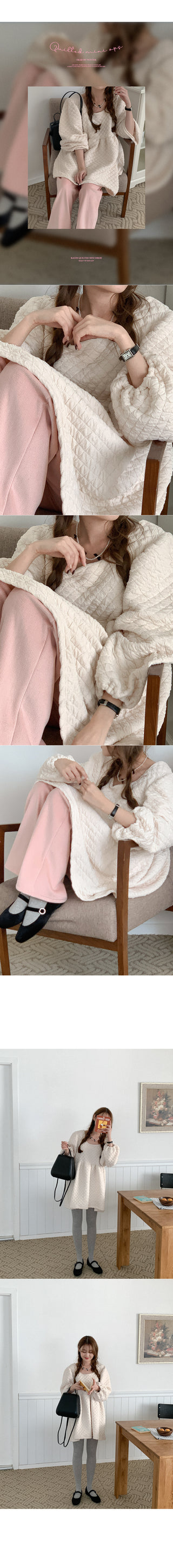 Square quilted mini dress