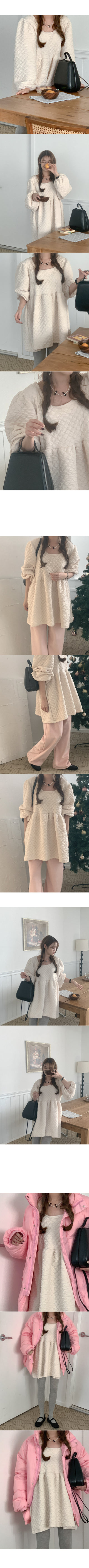 Square quilted mini dress