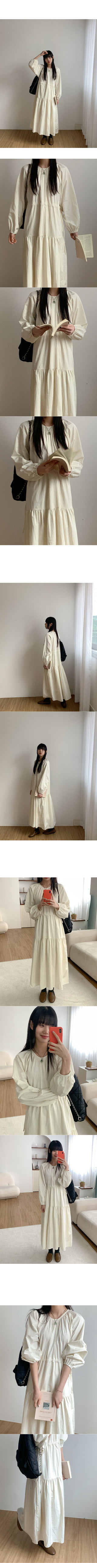 Shirred long dress