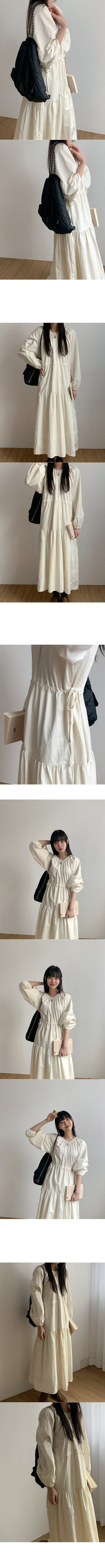 Shirred long dress