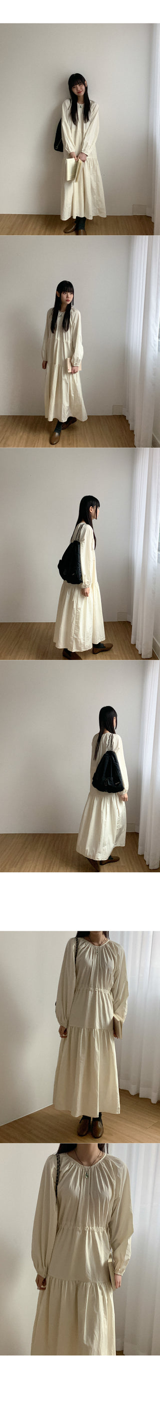 Shirred long dress