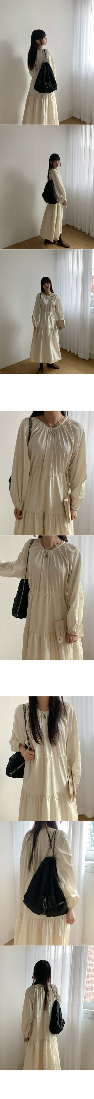 Shirred long dress