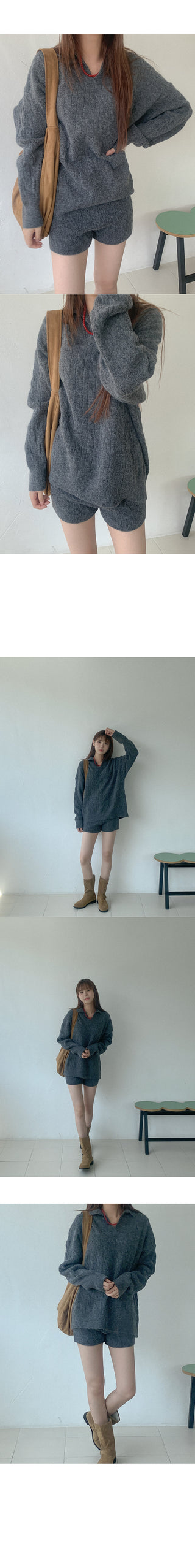 Twist knit & 2-piece set