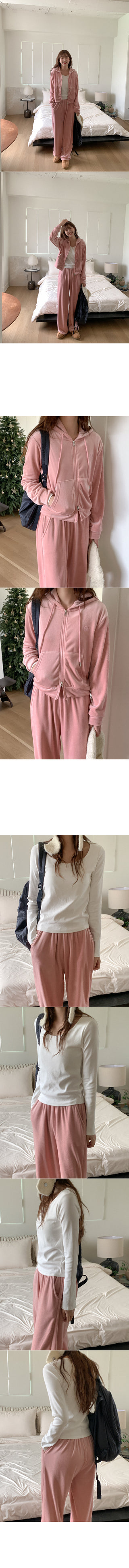 [SET] Velour Fleece-Lined Jersey Set