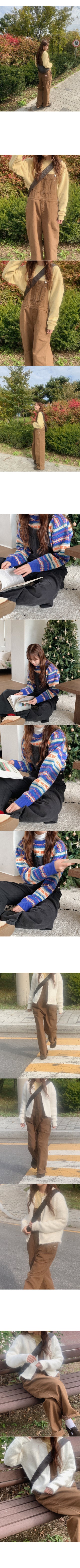 Cotton fleece-lined overalls