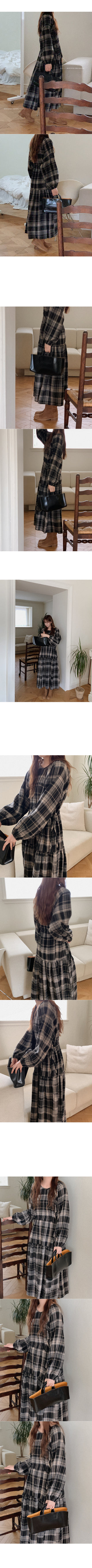 Cotton check long dress