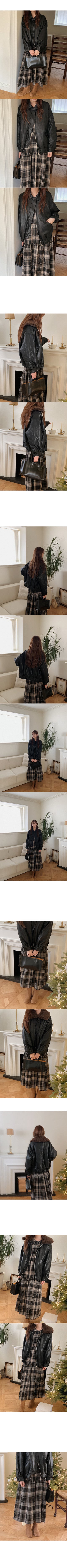 Cotton check long dress