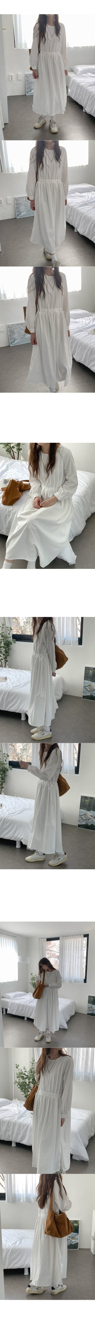 Tucked string long dress