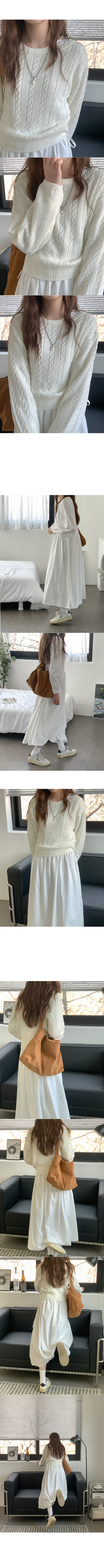 Tucked string long dress
