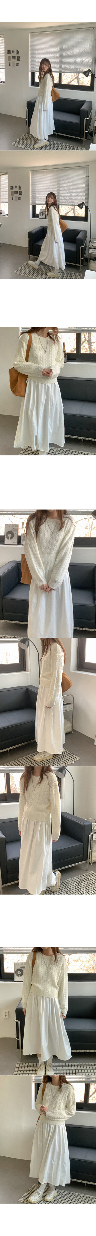 Tucked string long dress
