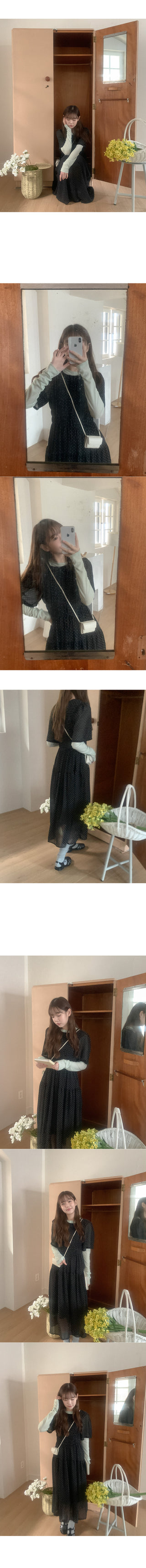 Polka Dot Chiffon Long Dress