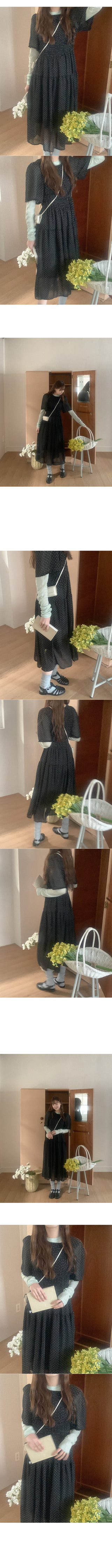 Polka Dot Chiffon Long Dress