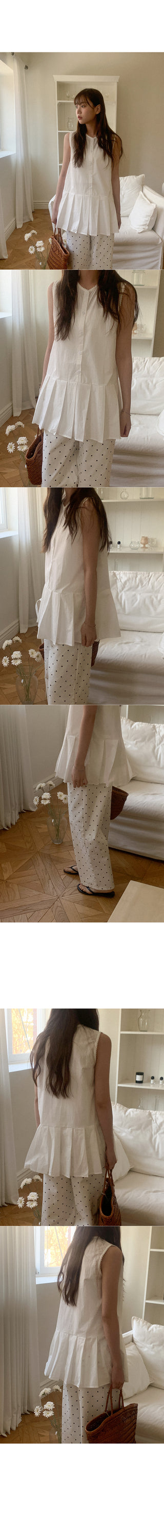 Cotton pleated tunic