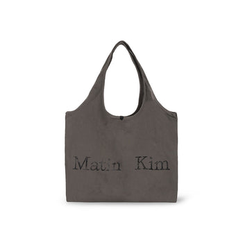 MATIN CRACKED LOGO ECOBAG IN CHARCOAL