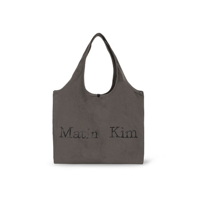 MATIN CRACKED LOGO ECOBAG IN CHARCOAL