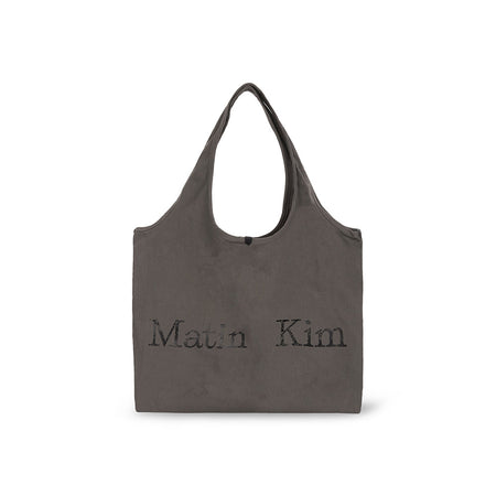 MATIN CRACKED LOGO ECOBAG IN CHARCOAL