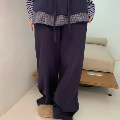 Check Skirt Wide Training Pants