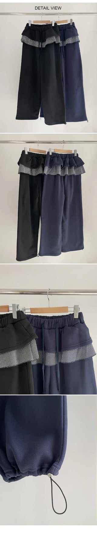 Check Skirt Wide Training Pants