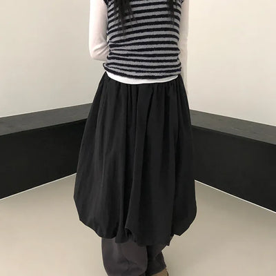 Pumpkin Nylon Midi Long Skirt