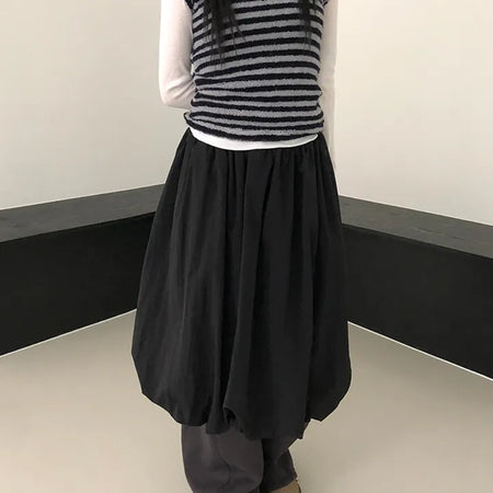 Pumpkin Nylon Midi Long Skirt