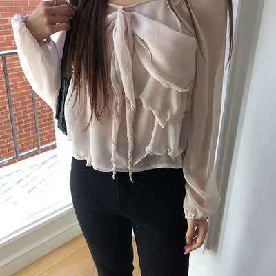 Mood Ribbon Chiffon Blouse