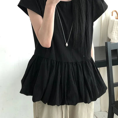 Moco Balloon Short Sleeve Blouse