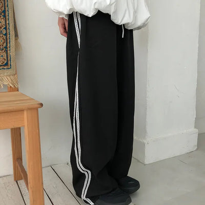 Tio Track Elastic Waist Wide Pants Black