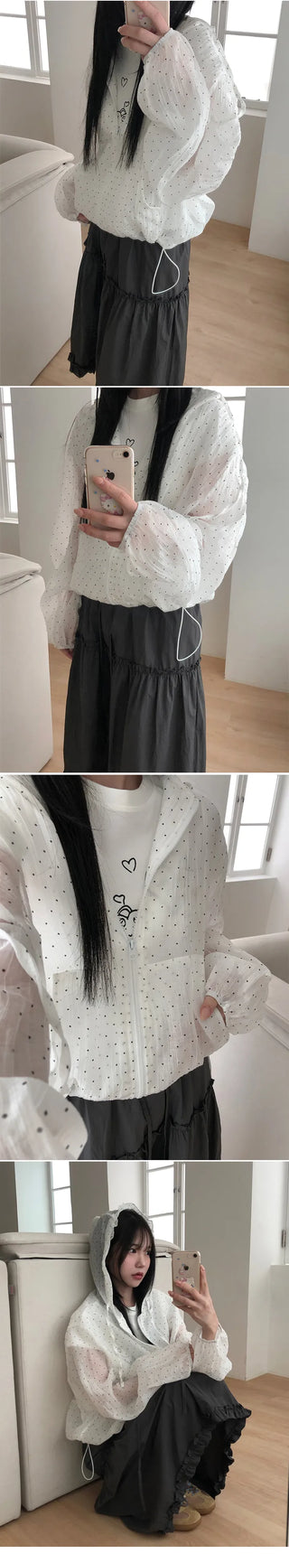 Dot Frill Summer Windbreaker