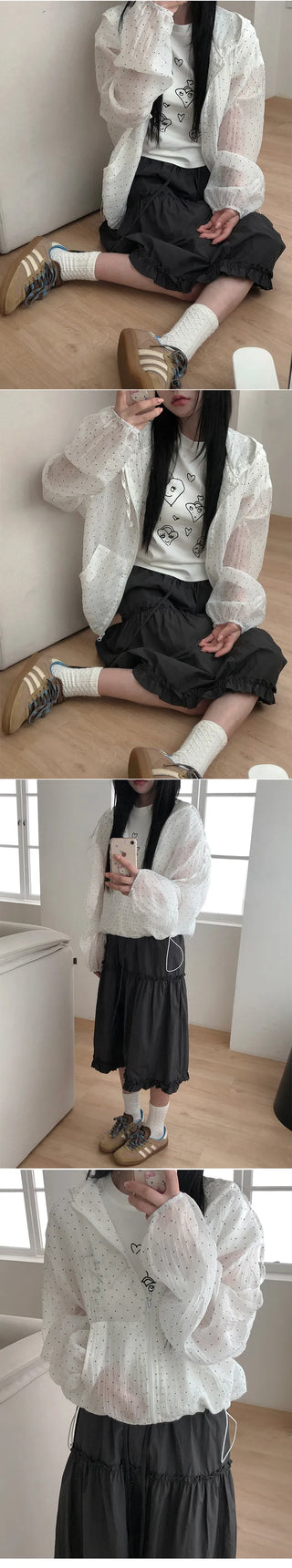 Dot Frill Summer Windbreaker