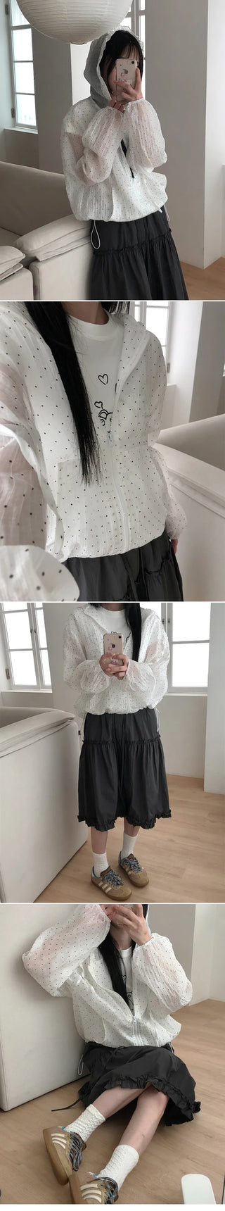 Dot Frill Summer Windbreaker