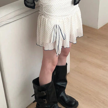 Trendy button loose middle boots