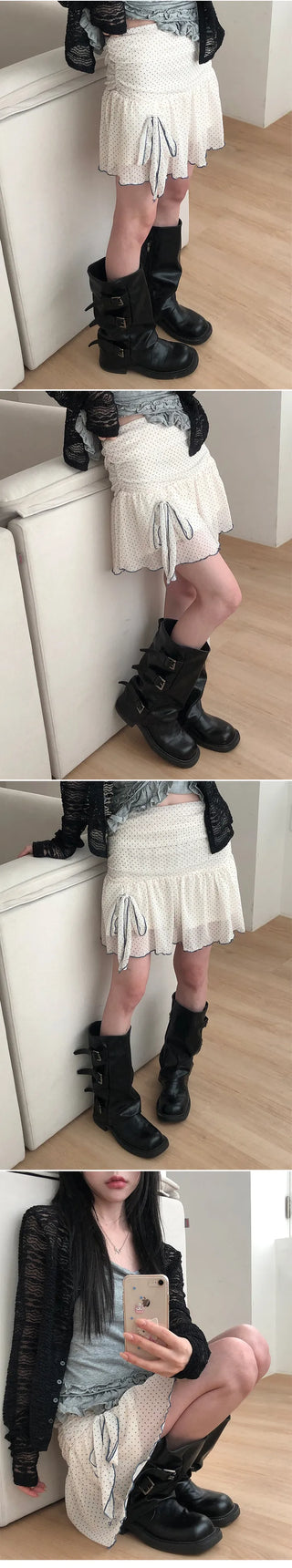 Trendy button loose middle boots