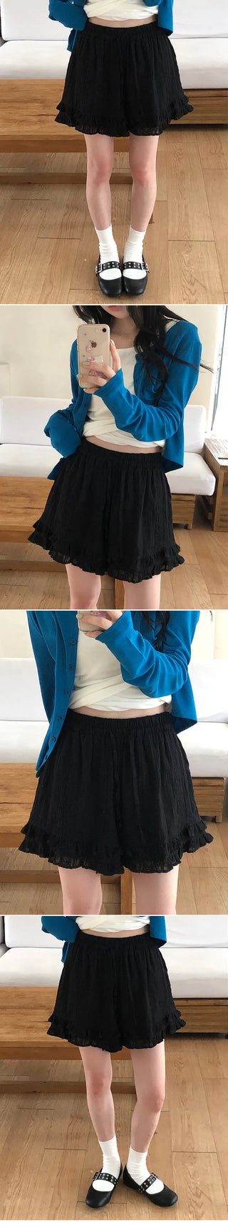 Honey Frill Punching Ruffled Shorts
