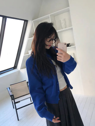 Basic Round Button Knit Cardigan