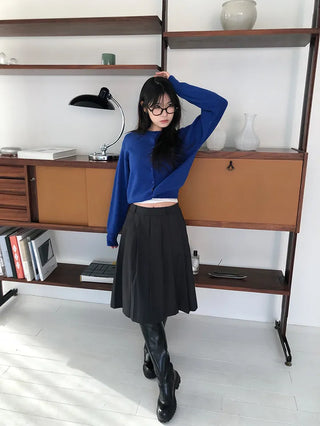 Basic Round Button Knit Cardigan