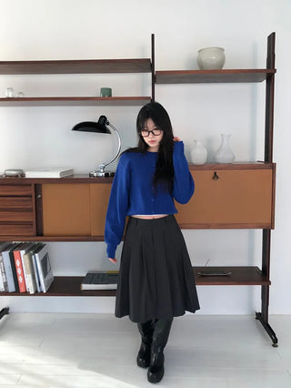 Basic Round Button Knit Cardigan
