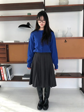 Basic Round Button Knit Cardigan