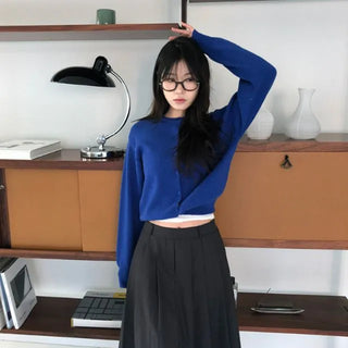 Basic Round Button Knit Cardigan