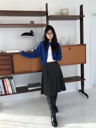 Basic Round Button Knit Cardigan