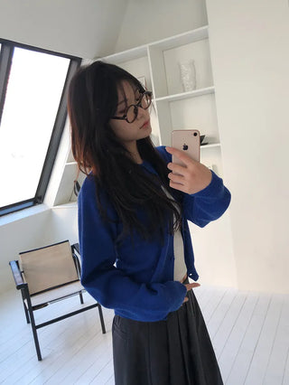 Basic Round Button Knit Cardigan