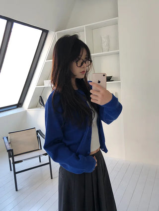 Basic Round Button Knit Cardigan