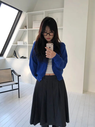 Basic Round Button Knit Cardigan
