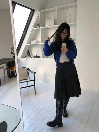 Basic Round Button Knit Cardigan