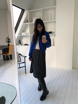 Basic Round Button Knit Cardigan